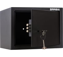 Офисный мебельный сейф BRABIX SF-230KL 230х310х250 мм, ключевой замок, черный 291146