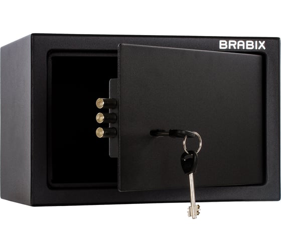 Офисный мебельный сейф BRABIX SF-200KL 200х310х200 мм, ключевой замок, черный 291144