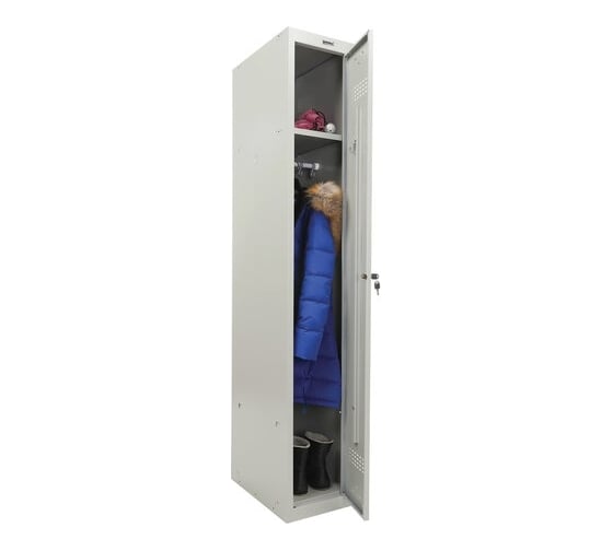Металлический шкаф для одежды BRABIX LK 11-30, 1 секция, 1830х300х500 мм, 18 кг 291127