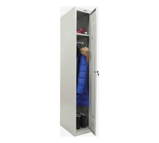 Металлический шкаф для одежды BRABIX LK 11-30, 1 секция, 1830х300х500 мм, 18 кг 291127