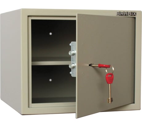 Мебельный сейф BRABIX D-29m, 290х350х300мм, 9кг, ключевой замок, крепление к стене 291163
