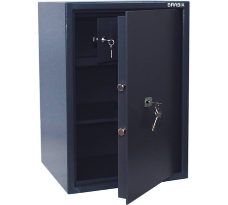 Сейф BRABIX КМ-620Т 620х430х375 мм, 35кг, ключевой замок, полка, трейзер, крепление к стене 291167