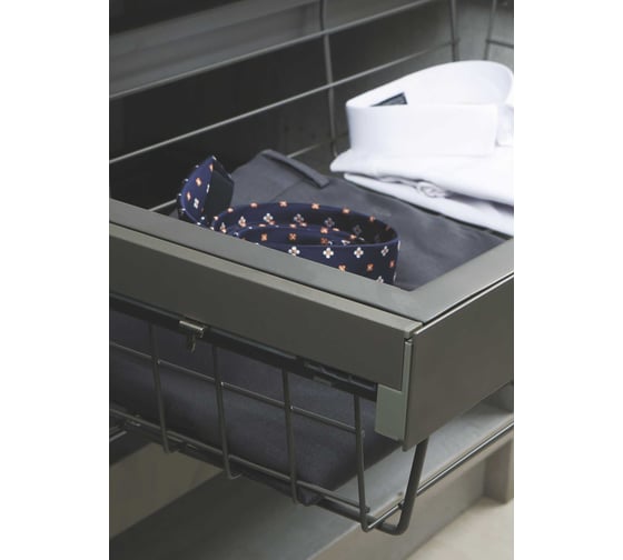 Выдвижная корзина крупная сетка Mebax 600-420 564х420х140, серый жемчуг 00-00001087