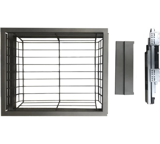 Выдвижная корзина крупная сетка Mebax 900-420 864х420х140, серый жемчуг 00-00001090