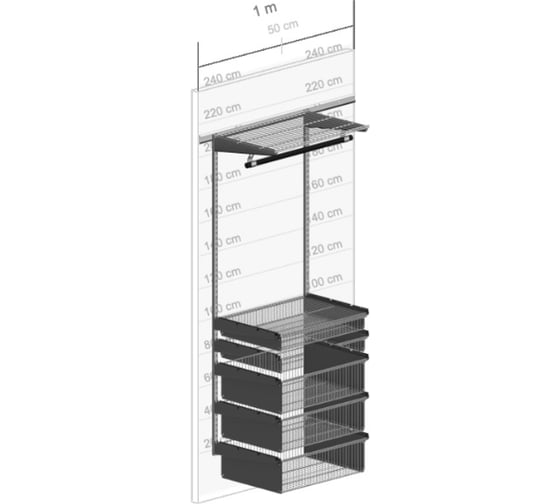 Функциональная гардеробная система Volazzi Home черная 6298209