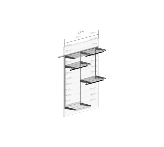 Универсальная модульная гардеробная Volazzi Home черная 6298087