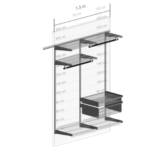 Система хранения на балкон Volazzi Home черная 6298162