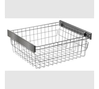 Выдвижная корзина для белья в шкаф GTV 600 мм, шариковые направляющие с доводчиком, графит W-WKO60-LGX-60-K