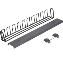 Вешалка для ремней и галстуков в шкаф GTV 46 см, шариковые направляющие с доводчиком, графит W-WKRP-LGX-60-K