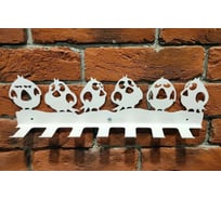 Вешалка-ключница Parallax Параллакс, настенная, с крючками, для полотенец и одежды, Птички Энгри Бердс, белый 525WN030110340-ANG