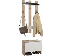 Прихожая MFMaster Уно-11 дуб сонома/белый МСТ-УТВ-11-СБ-16