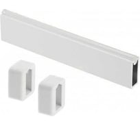 Комплект GTV штанга гардеробная, прямоугольная, с антискользящей вставкой, 12x32 мм, толщина 1.5 мм, L=3 м + крепление для штанги с заглушкой, 2 шт., белый, упаковка 20 шт WG-RRPSET-B-10