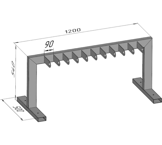 Парковка для самокатов Parallax 1200x500x540 темно-серая 999DGR1200540500-VEL