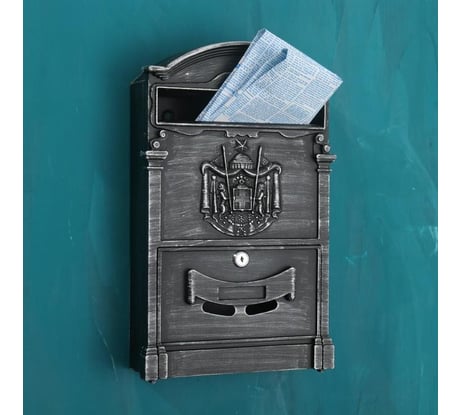 Почтовый ящик Аллюр №4010В старое серебро 7572