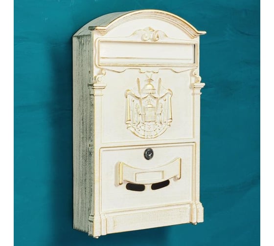 Почтовый ящик Аллюр №4010В антик, белый 12974