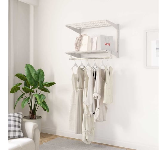 Комплект гардеробной системы Larvij 630x500x440 мм, белый, LWK406WH 1
