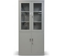 Шкаф двухсекционный со стеклянными дверьми GRETTE 4-х дверный 1850х850х400 JF-C11