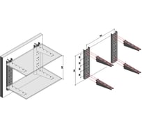 Комплект-1 PREFAB (Стойка крепления кронштейна 500 мм - 2шт. Кронштейн 300 мм - 4шт.) CN-1-PRF