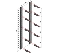 Комплект-5 PREFAB (Стойка крепления кронштейна 2000 мм - 2 шт. Кронштейн 500 мм - 10 шт.) CN-5-PRF