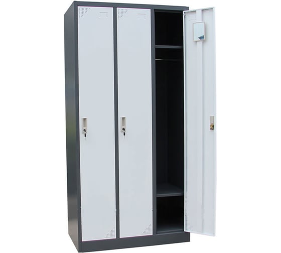 Шкаф металлический для одежды трехдверный GRETTE 1850х900х450 JF-3B1A