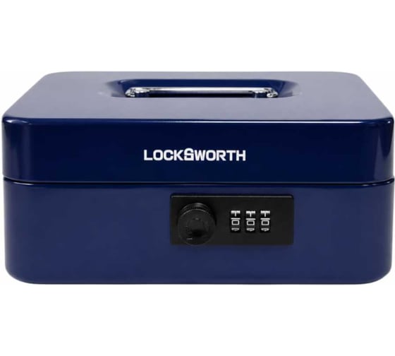 Сейф для денег и документов мини LockSworth 210x180x100 мм, механический кодовый замок, синий VS4530-BL