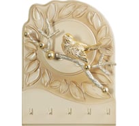 Настенная ключница BOGACHO Птичка Терра мини бежевого цвета 73002/кремовый