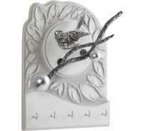 Настенная ключница BOGACHO Птичка Терра Бранч белого цвета 73001/белый