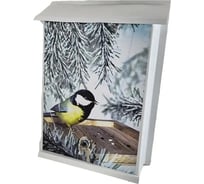 Почтовый ящик ДЕД МАКАР ДМ80 Птица синица белый, с замком 00-00015105