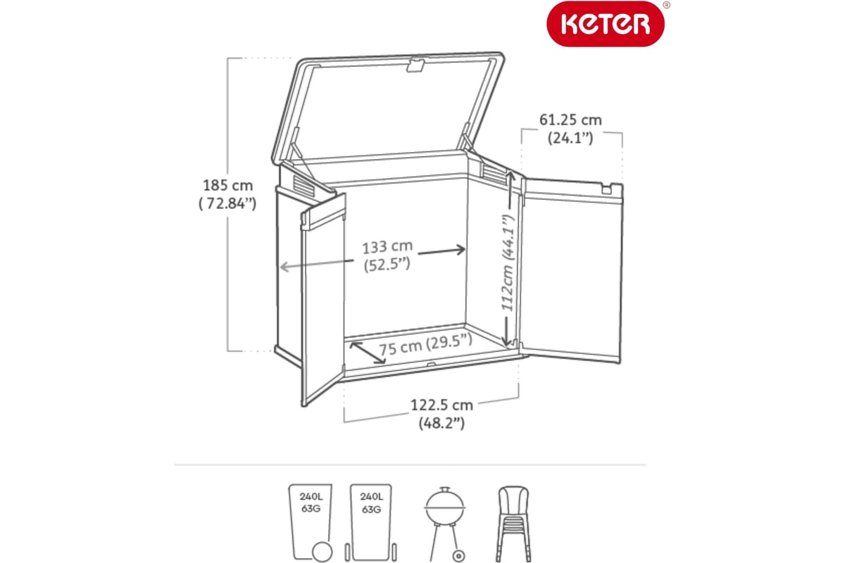 Уличный шкаф Keter Elite Store 241861 выгодная цена, отзывы