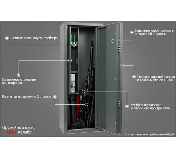 Оружейный шкаф onix mini 2mes