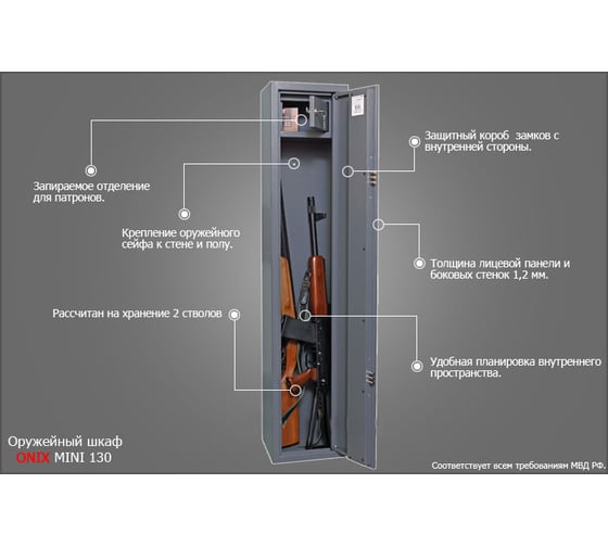 Оружейный шкаф Onix Mini130 60960
