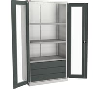 Инструментальный шкаф с окнами ДиКом ВЛ-052 3 ящика, 3 полки 12.0335-103