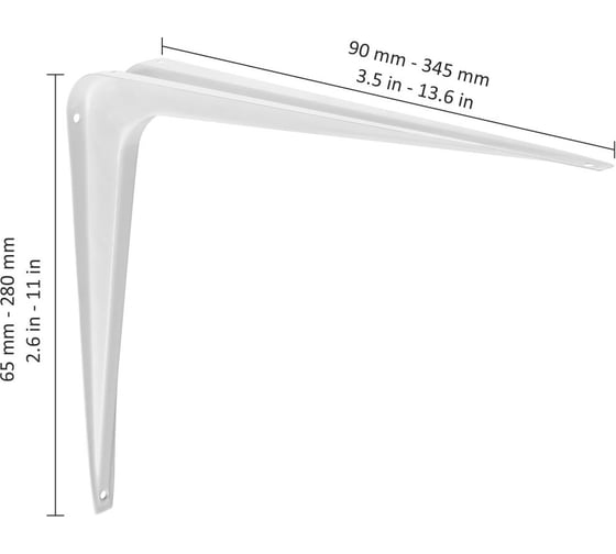 Стальной кронштейн Dolle STANDART 245x185 мм, белый 90900