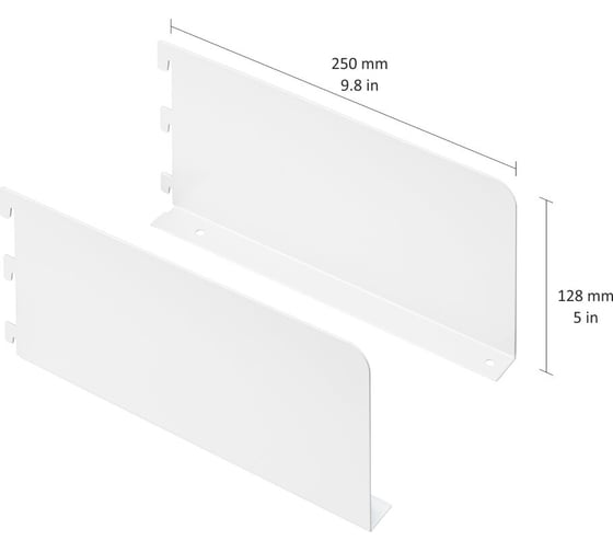 Кронштейн с ограничителем Dolle 250x128 мм, серебро, комплект 2 шт. 202679