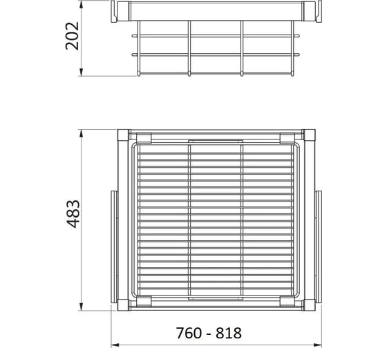 Корзина для белья GTV в модуль 800 мм, белая WG-KOSZ80-10