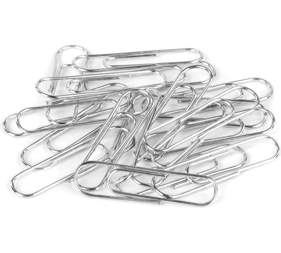Скрепки BRAUBERG Extra 50 мм, большие, никелированные, 50 шт. 271314