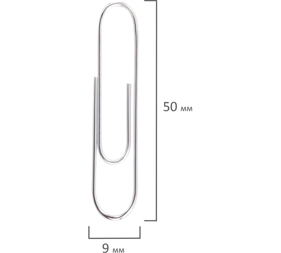 Скрепки BRAUBERG Extra 50 мм, большие, никелированные, 50 шт. 271314