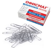 Скрепки ОФИСМАГ Экстра большие, 50 мм, оцинкованные, 50 шт. 271317