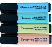 Набор текстовыделителей Jetservice Pastel Fluores 4 цвета, 1-5 мм JS-345/4