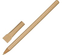 Шариковая ручка ООО Комус неавтоматическая корпус из переработанной бумаги крафт, синяя, лого 1484132