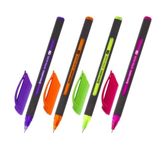 Шариковая ручка BRAUBERG масляная Extra Glide Soft Color, синяя, узел 0,7 мм, 0,35 мм 142928
