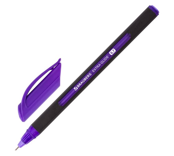 Шариковая ручка BRAUBERG масляная Extra Glide Soft Color, синяя, узел 0,7 мм, 0,35 мм 142928