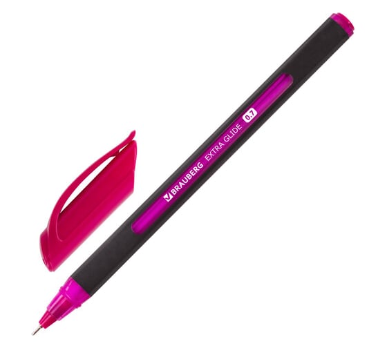 Шариковая ручка BRAUBERG масляная Extra Glide Soft Color, синяя, узел 0,7 мм, 0,35 мм 142928