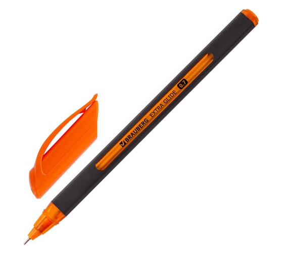 Шариковая ручка BRAUBERG масляная Extra Glide Soft Color, синяя, узел 0,7 мм, 0,35 мм 142928