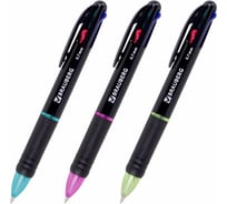 Шариковая ручка BRAUBERG многоцветная автоматическая Multicolor 4 цвета, 0,7 мм, корпус ассорти 143936