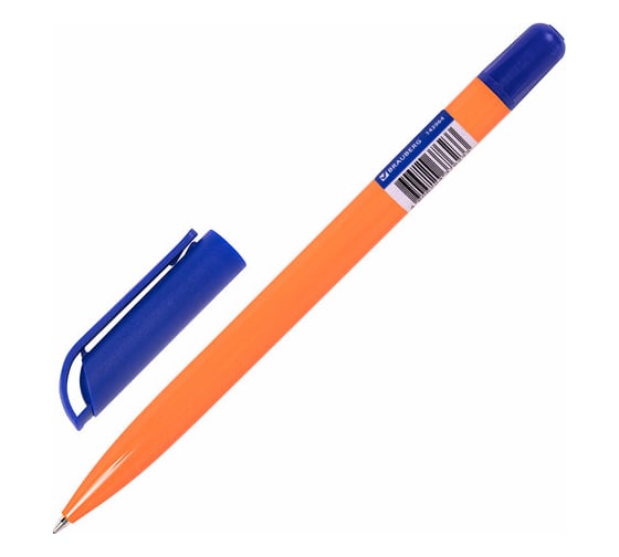 Шариковая ручка BRAUBERG Россия Patriot Orange Tone, синяя, корпус оранжевый, узел 0,7 мм, линия письма 0,35 мм 143964