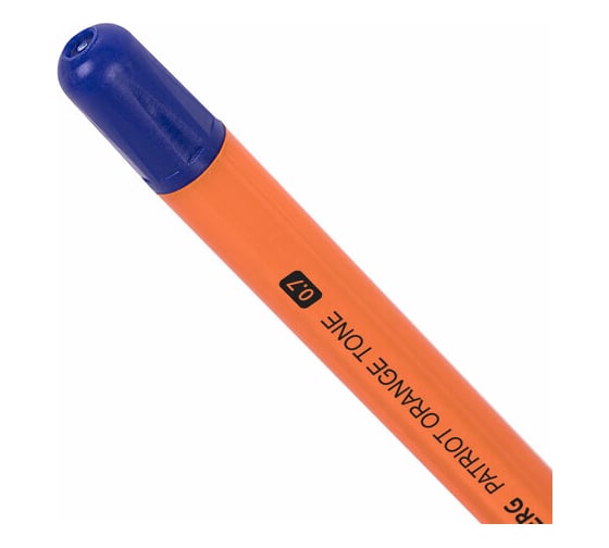 Шариковая ручка BRAUBERG Россия Patriot Orange Tone, синяя, корпус оранжевый, узел 0,7 мм, линия письма 0,35 мм 143964