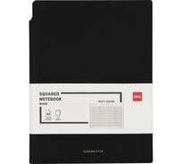 Блокнот DELI en141g а5, 112 л, 80 гм, мягкая обложка, клетка 5x5 мм, черный, кожа (13623) 1741986