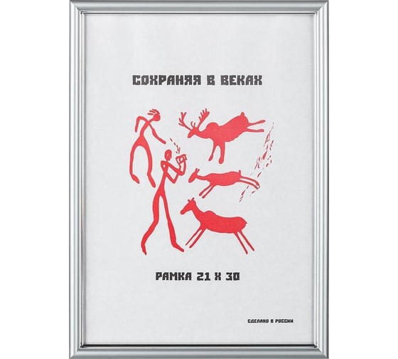 Пластиковая рамка ООО Комус 591 21x30 A4 серебро 1008943 1