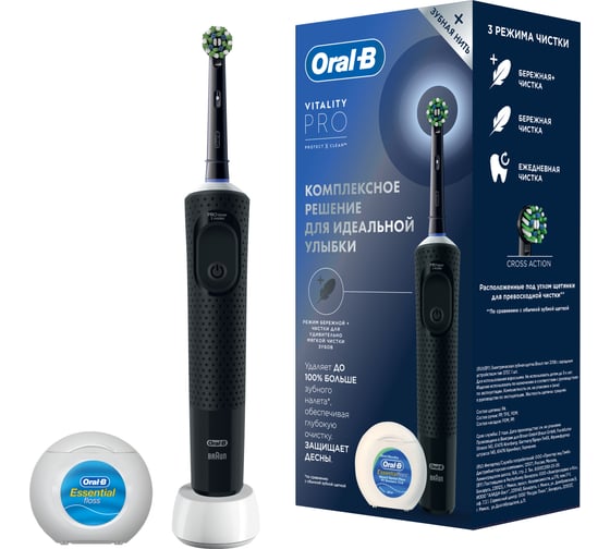 Электрическая щетка Oral-B Braun ПН D103.413.3(OB)+OBЗ/нEsFl50м 0053019403 1